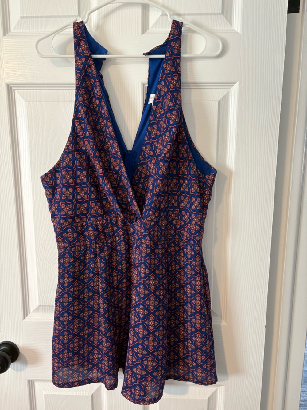 Bisou Bisou Royal Blue Printed Open Front Cardigan